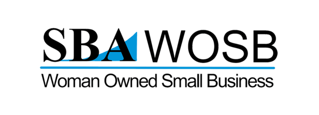 a team woman owned small business certified white logo